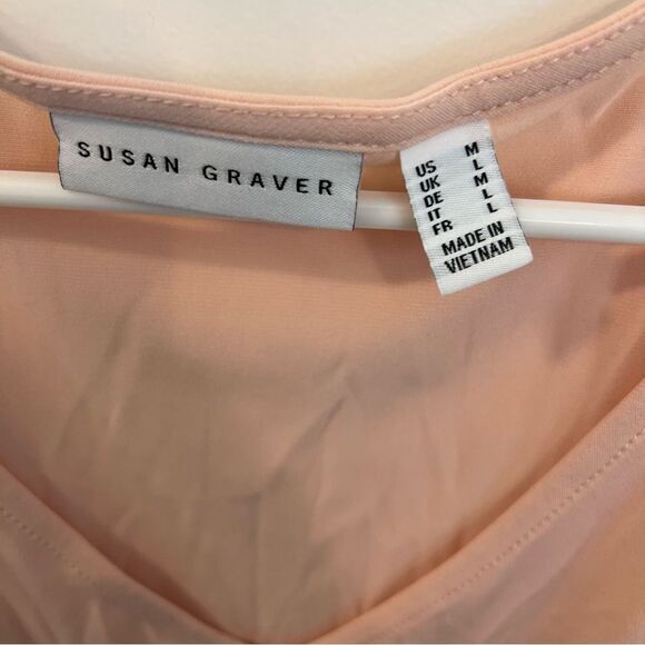 New Susan Graver Sheer Chiffon Scarf Top with Knit Tank | Size M - Picture 10 of 15